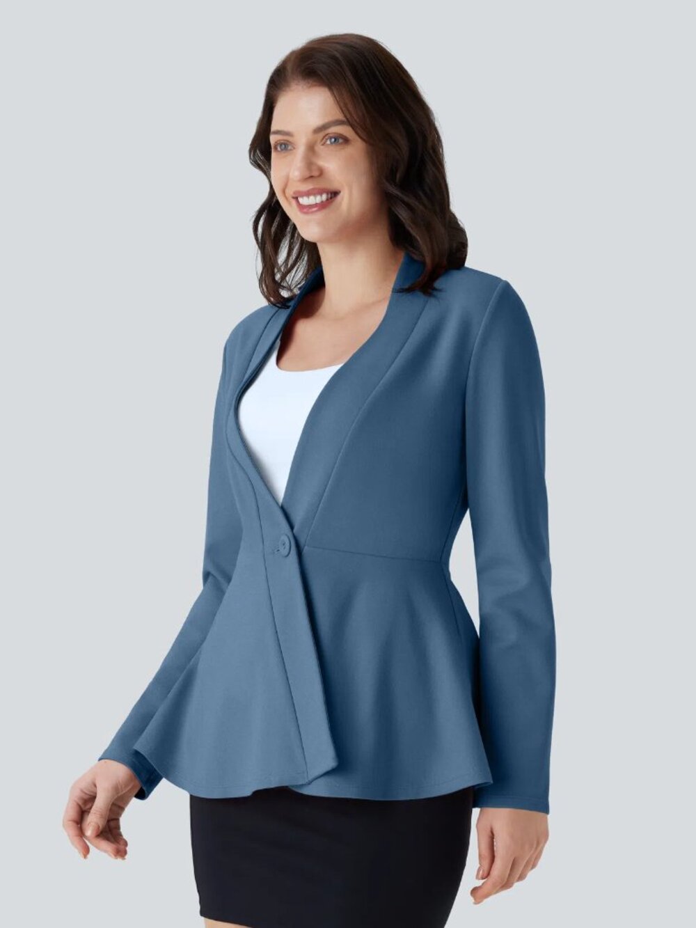 Halara V Neck Single Front Work Peplum Jacket M